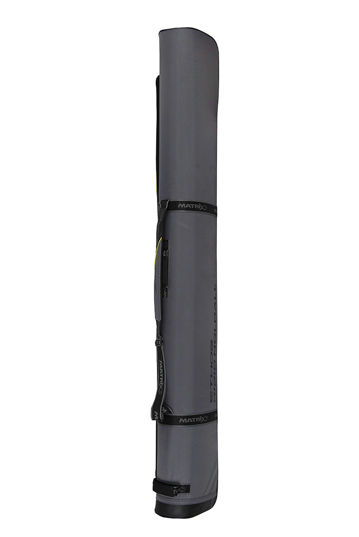 Matrix Ethos Rigid Holdall – achterzijde van het grijze foedraal met Matrix-draagriemen en verstevigde zwarte bodem
