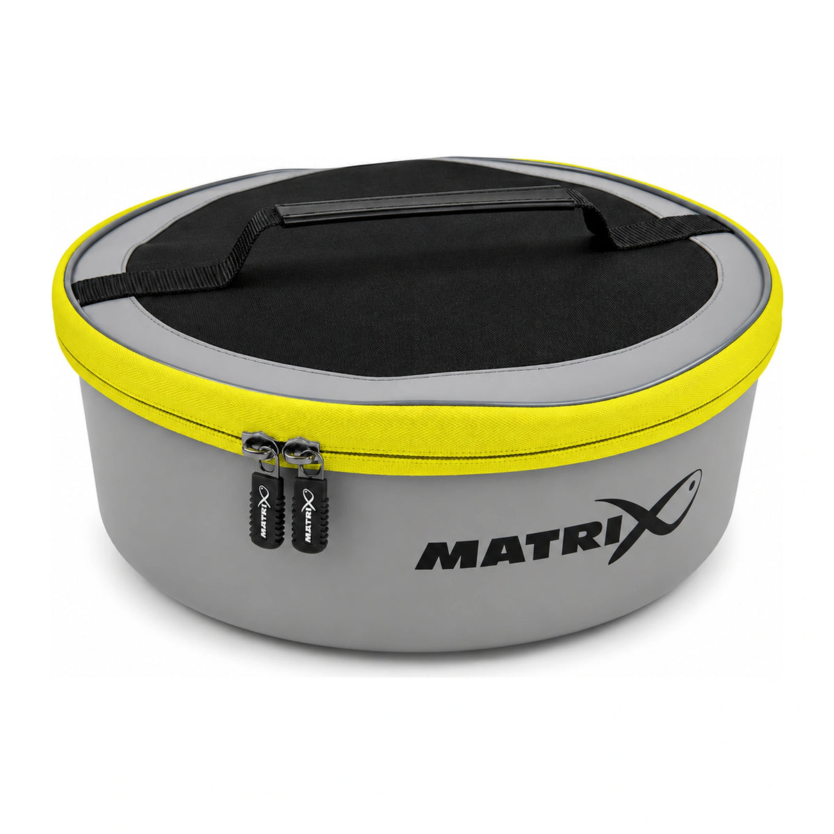 Matrix EVA Airflow Bowl 7,5 liter met zwart gaasdeksel en handgreep, schuin van boven