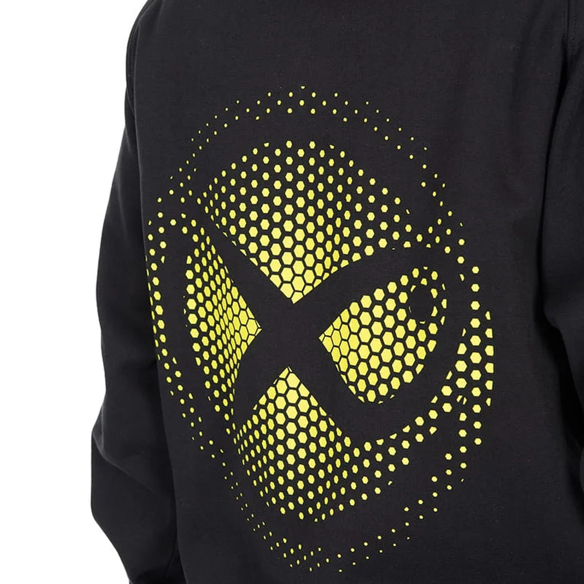 Matrix Fade Logo Hoody Black/Lime – schuin logoaanzicht