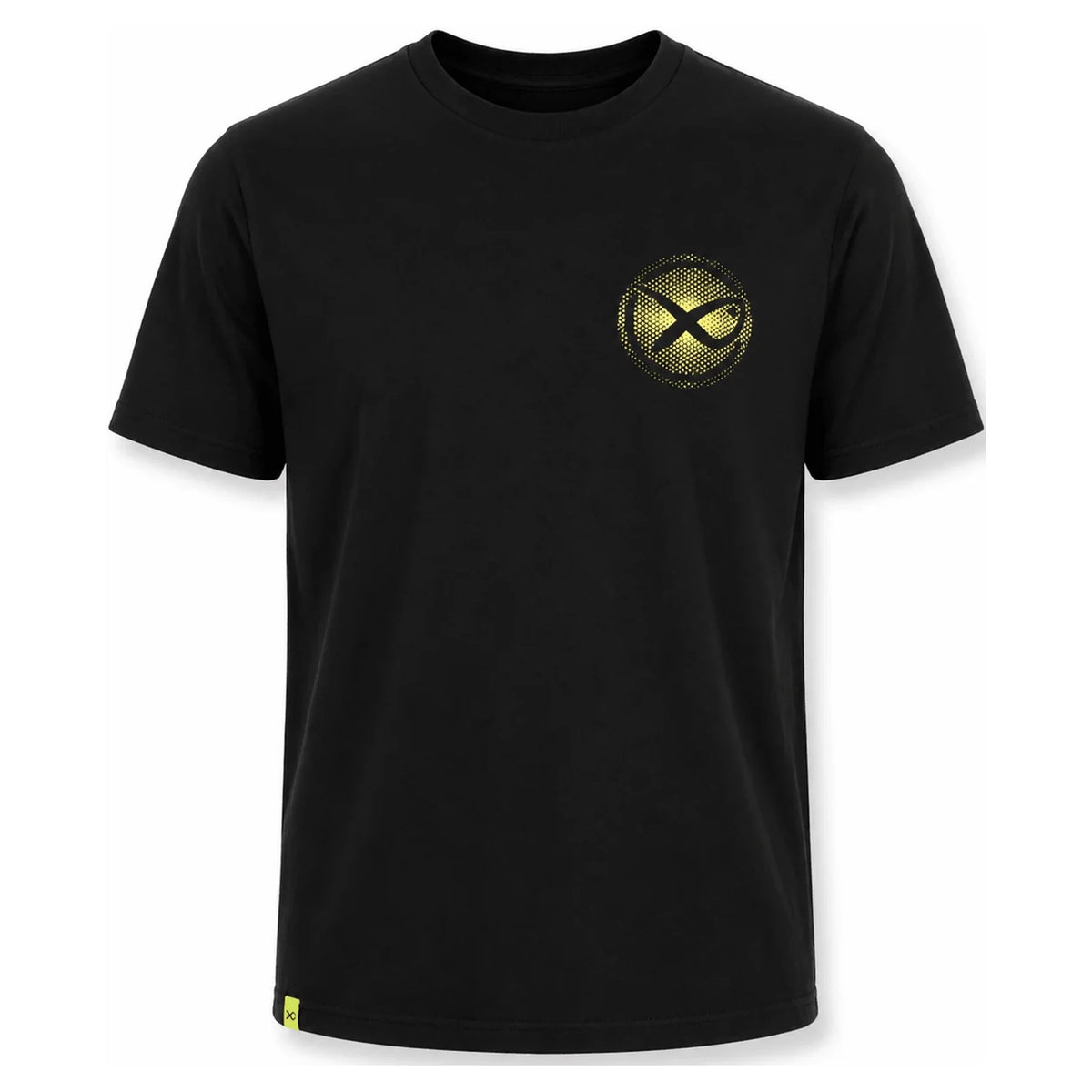 Matrix Fade Logo T-shirt zwart en lime – voorzijde met lime borstlogo