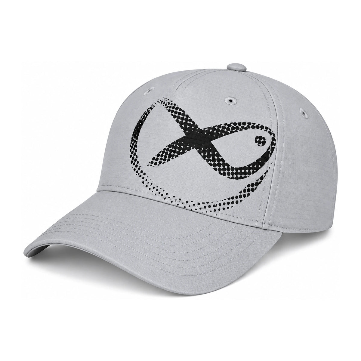 Matrix Faded Print Cap Light Grey met gebogen klep en gestippeld Matrix-logo, schuin vooraanzicht