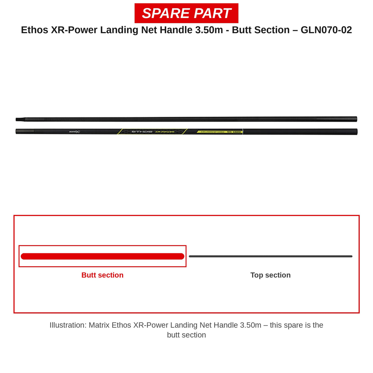 Matrix Handdeel Ethos XR-Power schepnetsteel 3,50 m – GLN070-02