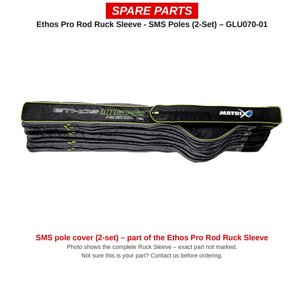 Matrix Hoes SMS-hengels (2-set) Ethos Pro Rod Ruck Sleeve – GLU070-01