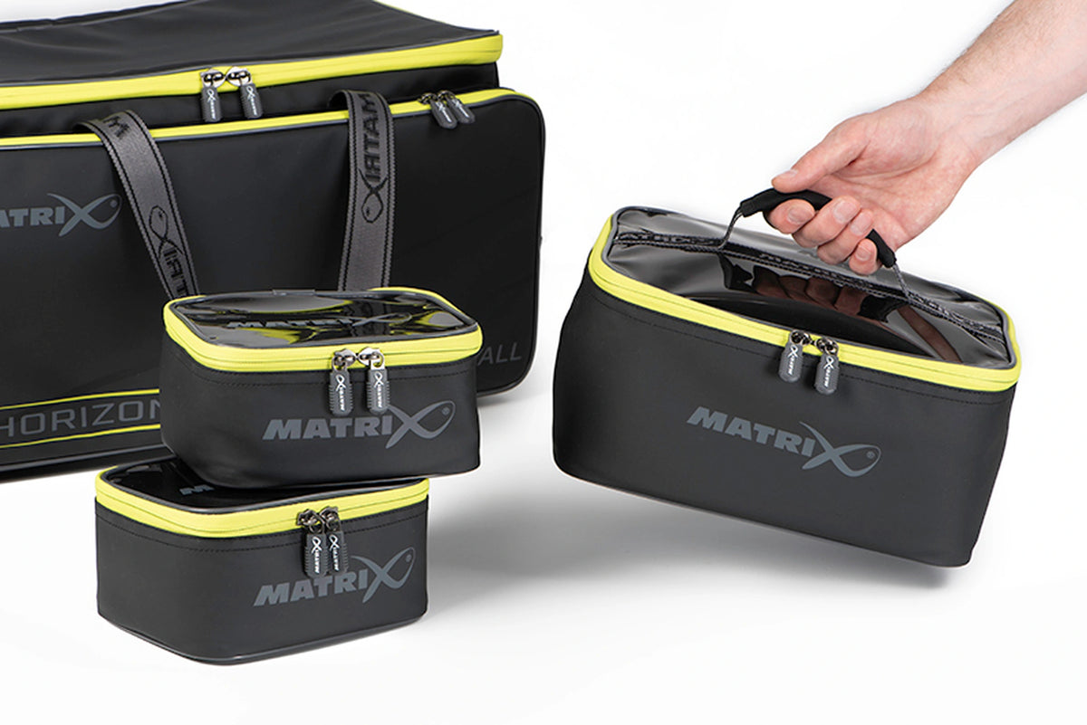 Matrix Horizon X Compact Carryall – groter opbergtasje aan de handgreep naast twee kleine opbergtasjes