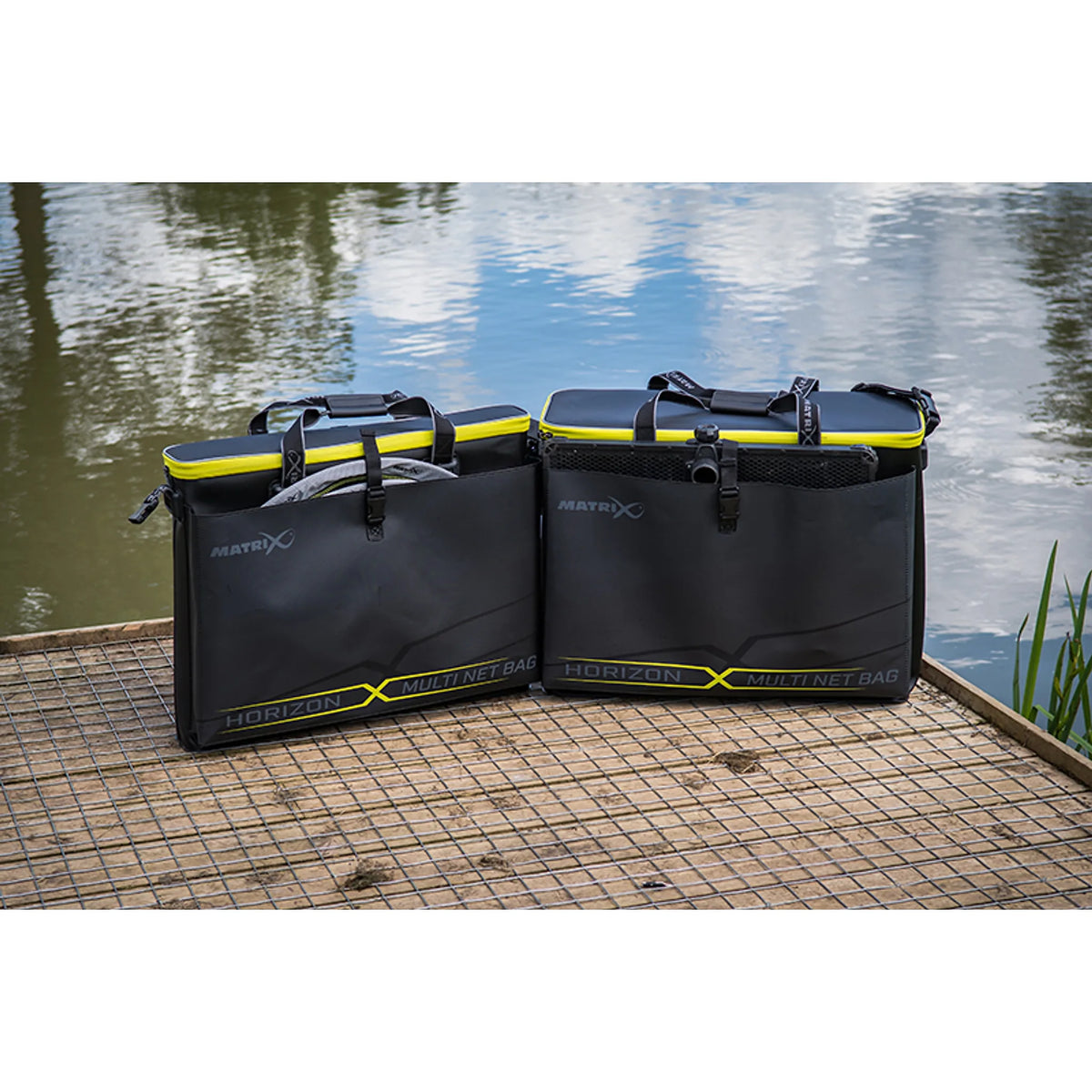 Matrix Horizon X EVA Multi Net Bags in twee formaten op een steiger