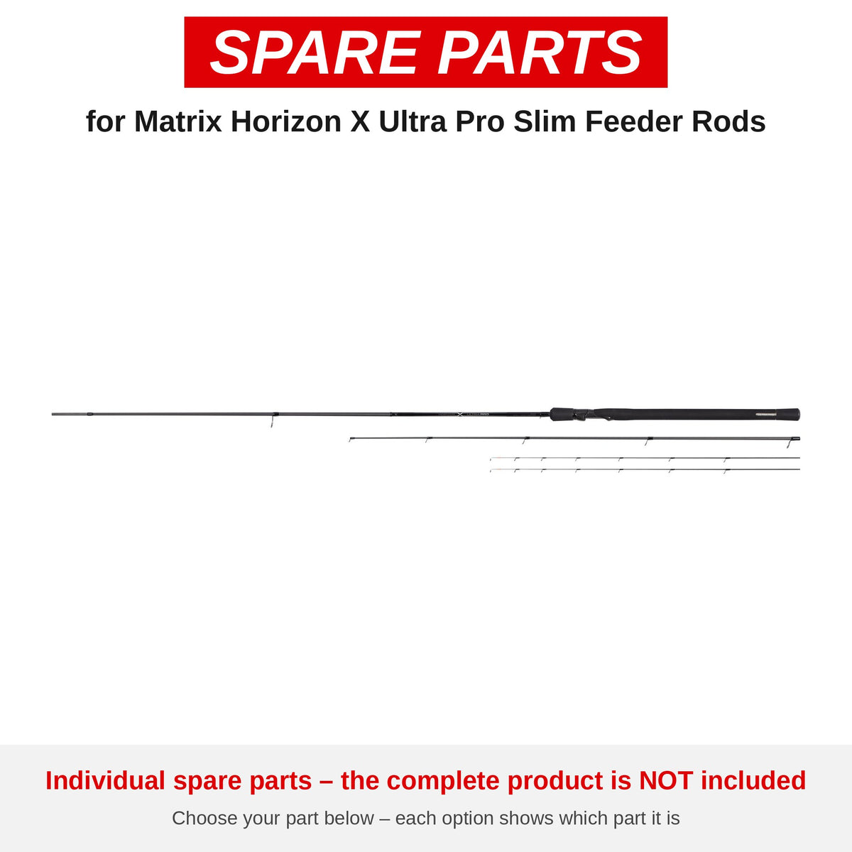 Matrix Horizon X Ultra Pro Slim Feeder Rods – onderdelen (GRD251-B)