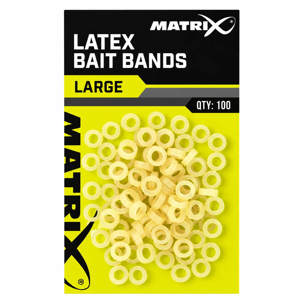 Matrix Latex Bait Bands – grote pelletbandjes voor 6–11 mm aas, 100 stuks
