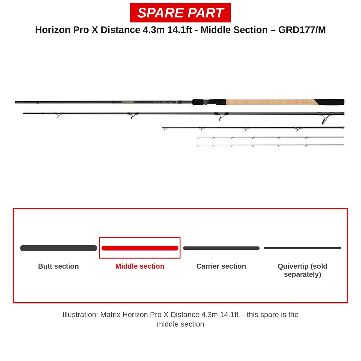 Matrix Middendeel Horizon Pro X Distance 4,3 m 14.1ft – GRD177/M