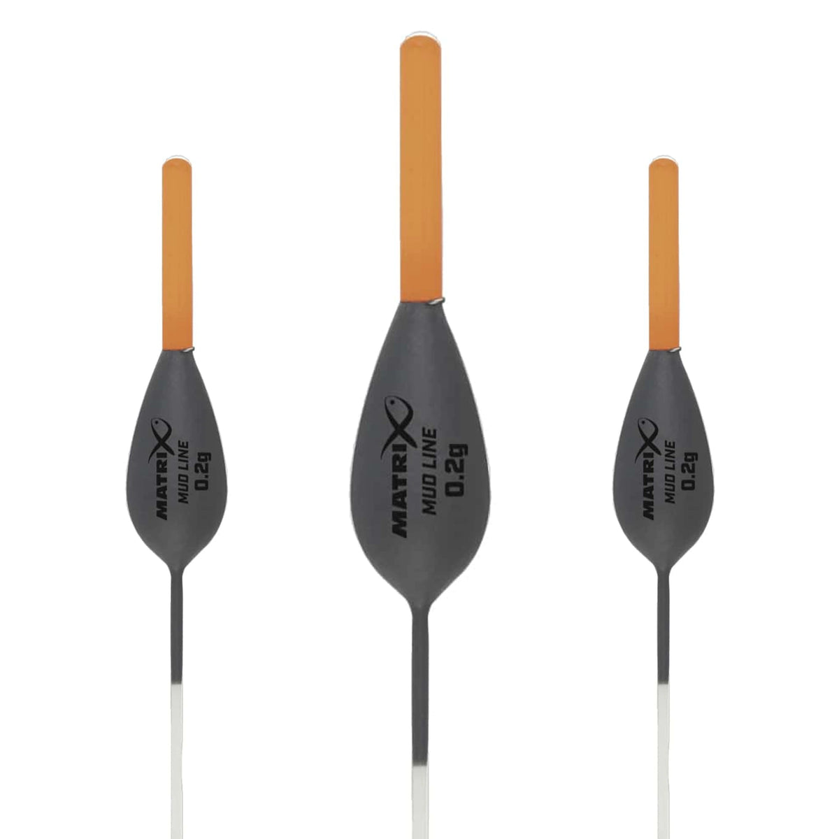 Matrix Mud Line Pole Float 0.2g – drie dobbers, centrale dobber groter met originele opdruk