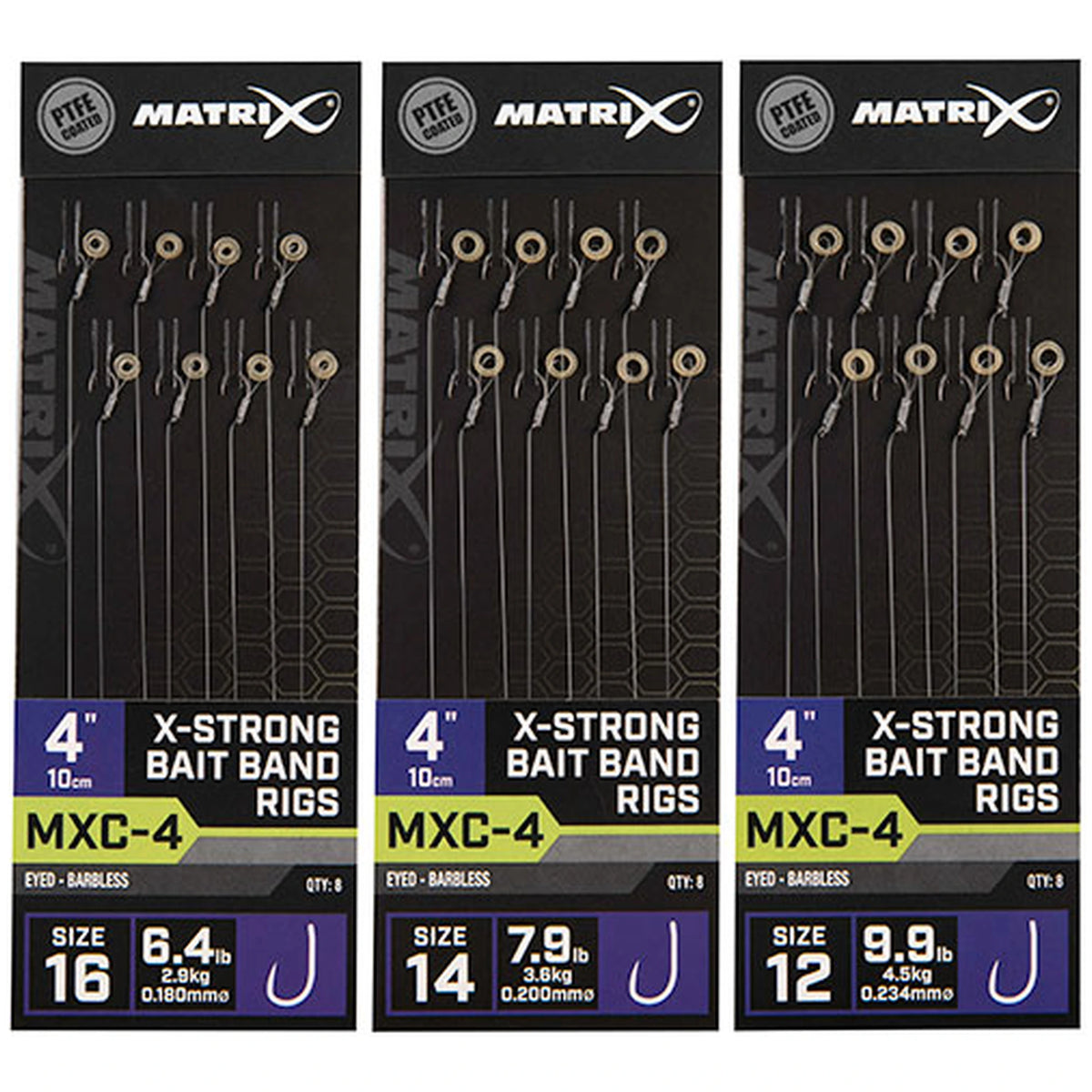Matrix MXC-4 bait band onderlijnen haakmaten 12 14 en 16