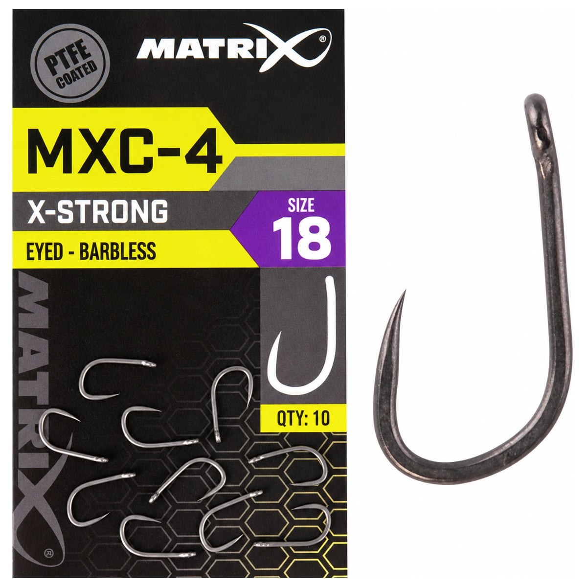 Matrix MXC-4 X-Strong-verpakking maat 18 met een vergrote haak met oog zonder weerhaak
