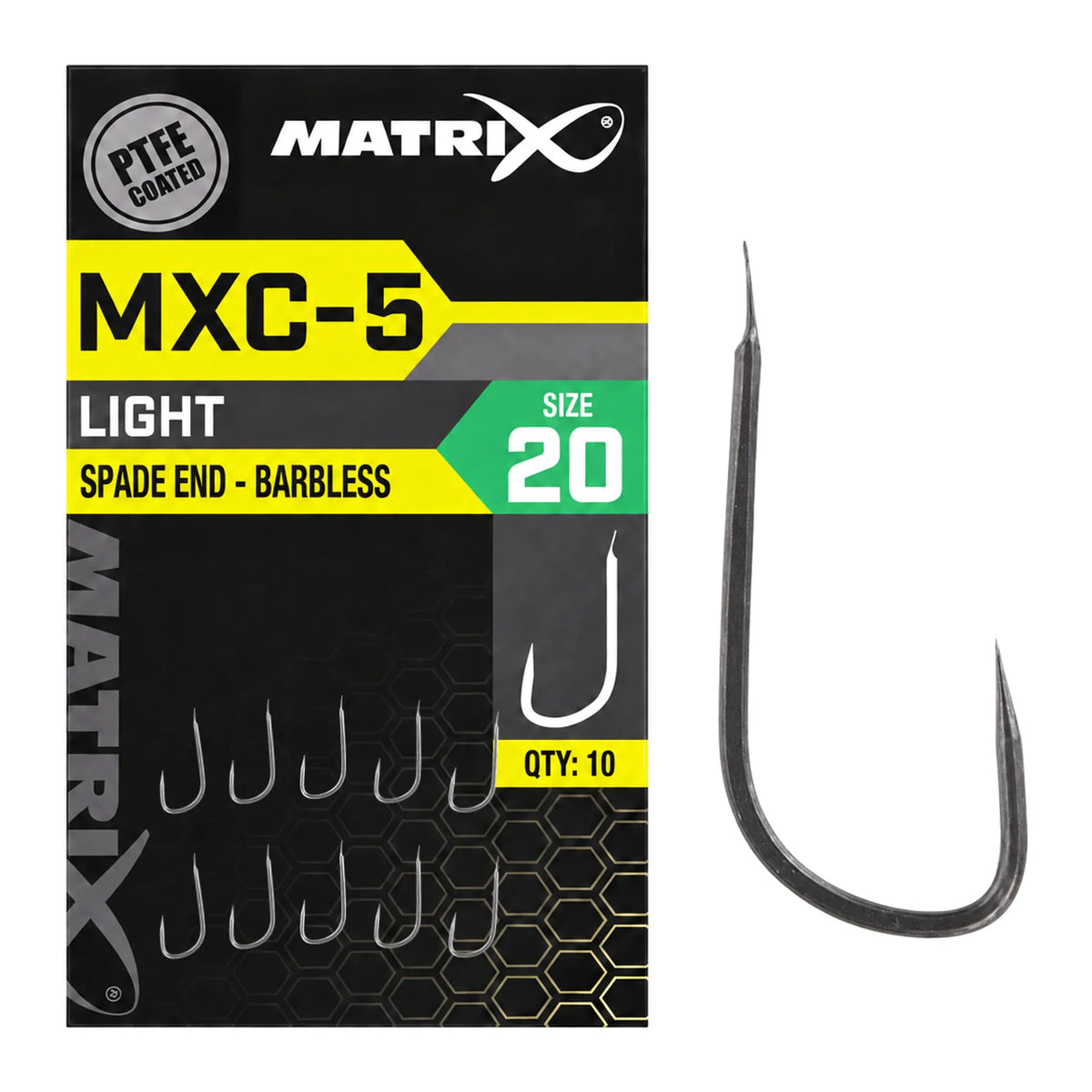 Matrix MXC-5 Light Spade End haak met bled zonder weerhaak, maat 20