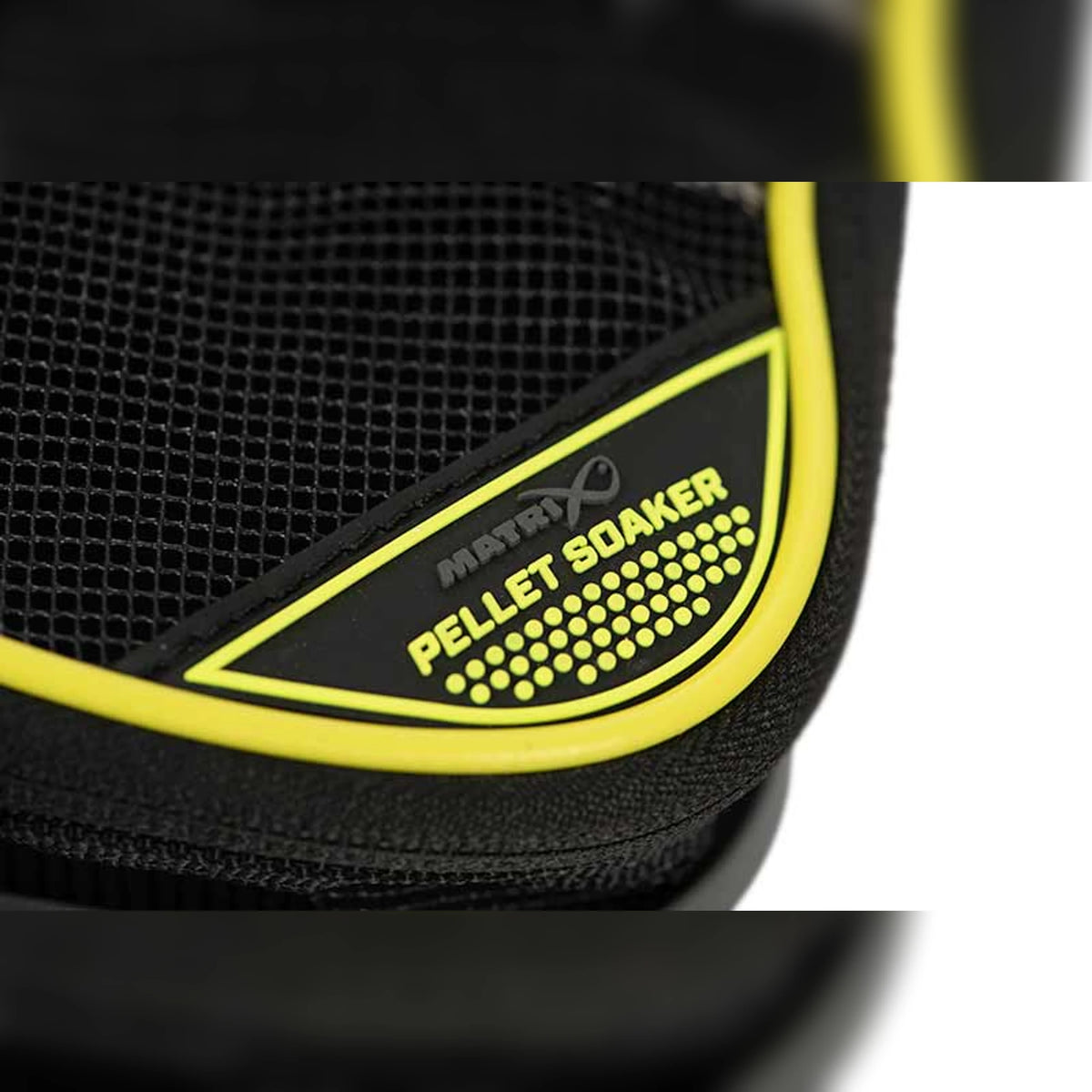 Matrix Pellet Soaker GLU178 – detail van de originele Pellet Soaker-opdruk op het deksel
