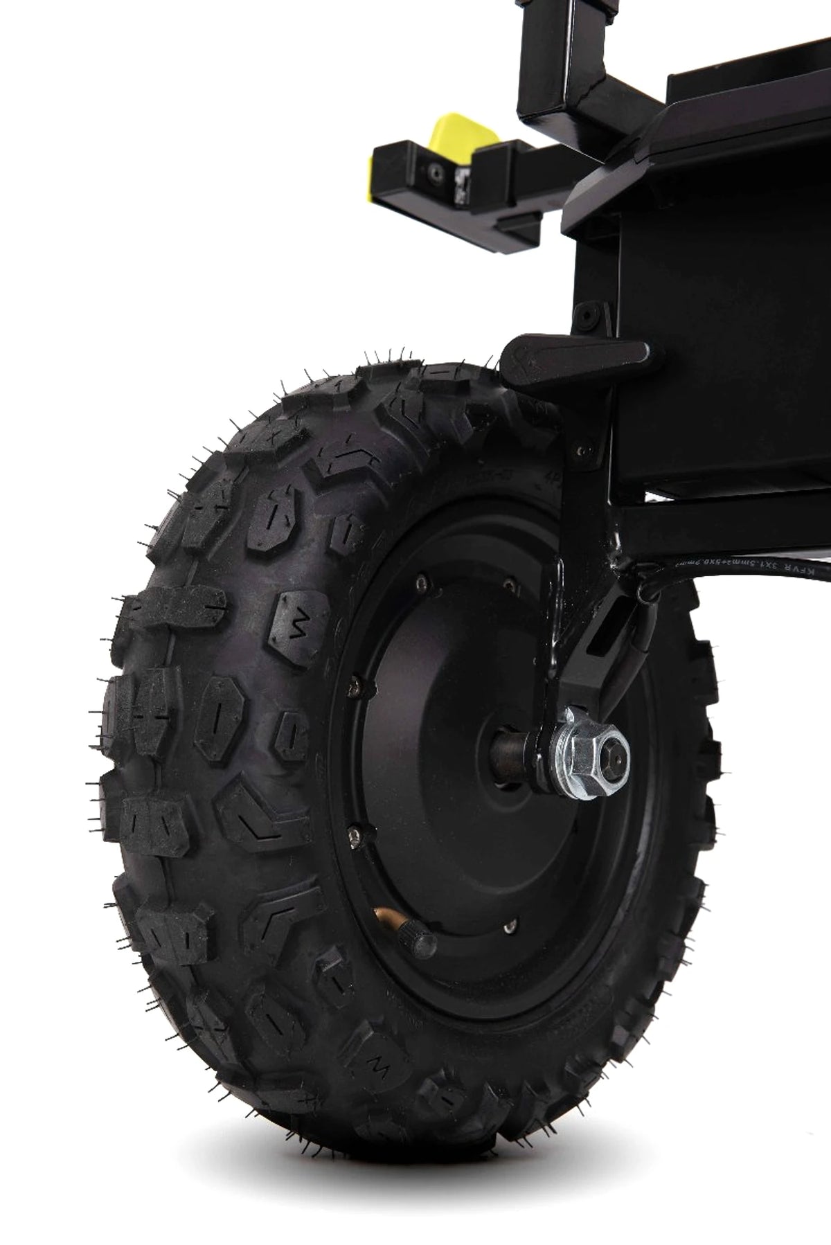Matrix Power Transporter met detail van een aangedreven voorwiel en motornaaf
