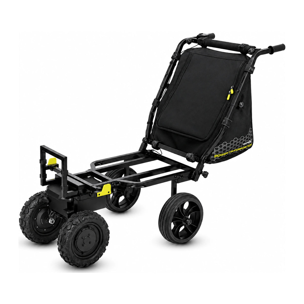 Matrix Power Transporter elektrische transportkar met vier wielen en zwarte tas