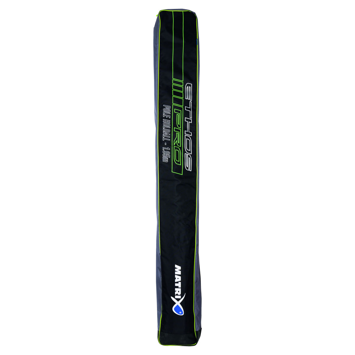 Matrix Pro Ethos Pole Holdall 1,95 m - rechtop met Ethos Pro-opdruk en Matrix-logo