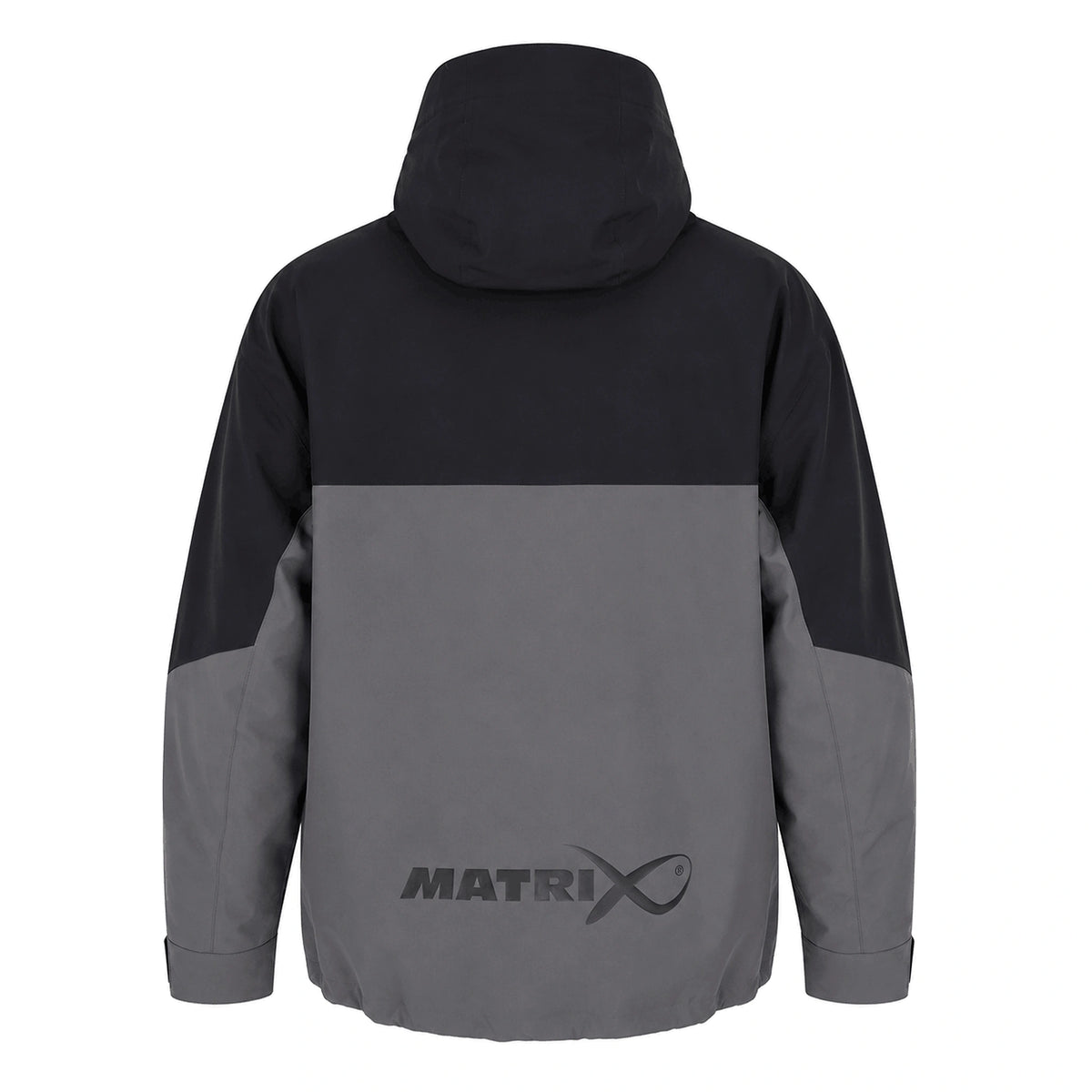 Matrix PRO-X Outer Shell Jacket – achteraanzicht met capuchon en Matrix-logo op de rug
