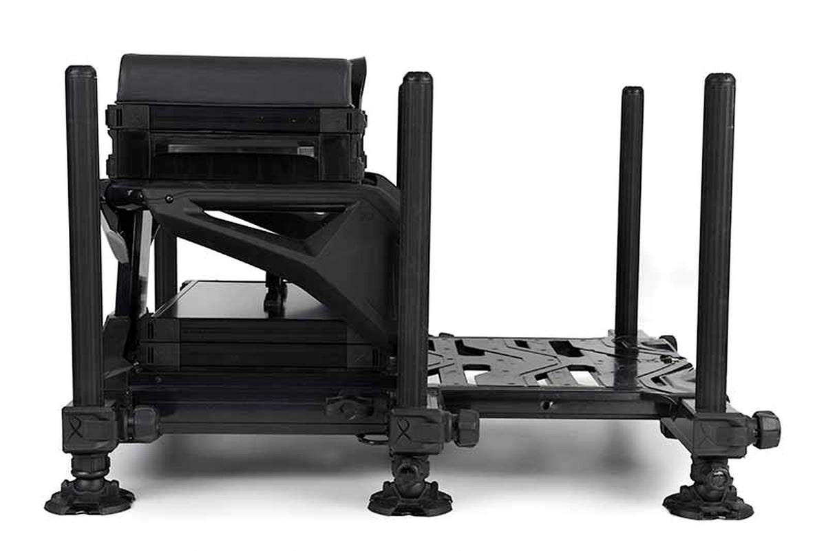 Matrix S36 Pro Black zitkist van opzij met opbergmodules, poten en voetplaat