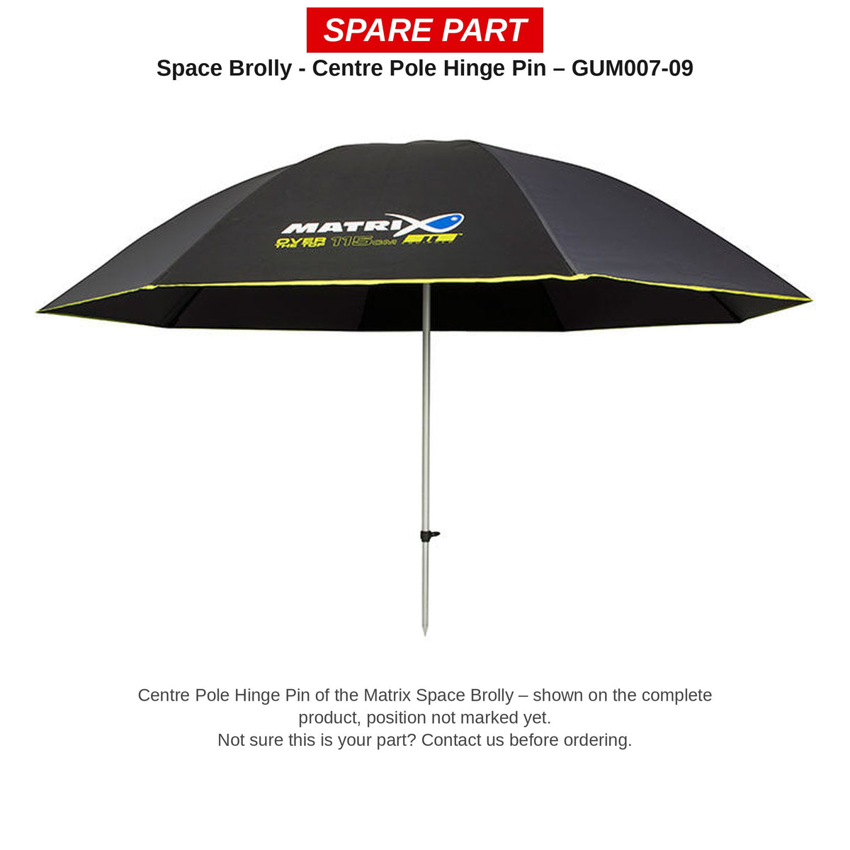 Matrix Scharnierpen middenstok Space Brolly – GUM007-09