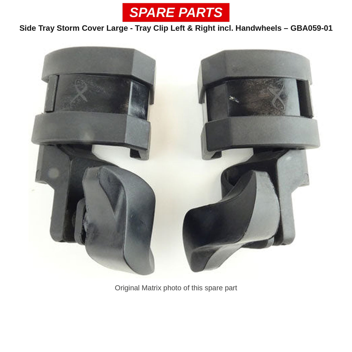 Matrix Side Tray Storm Cover Large - Tray Clip Left & Right incl. Handwheels – Trayclips voor Storm Cover