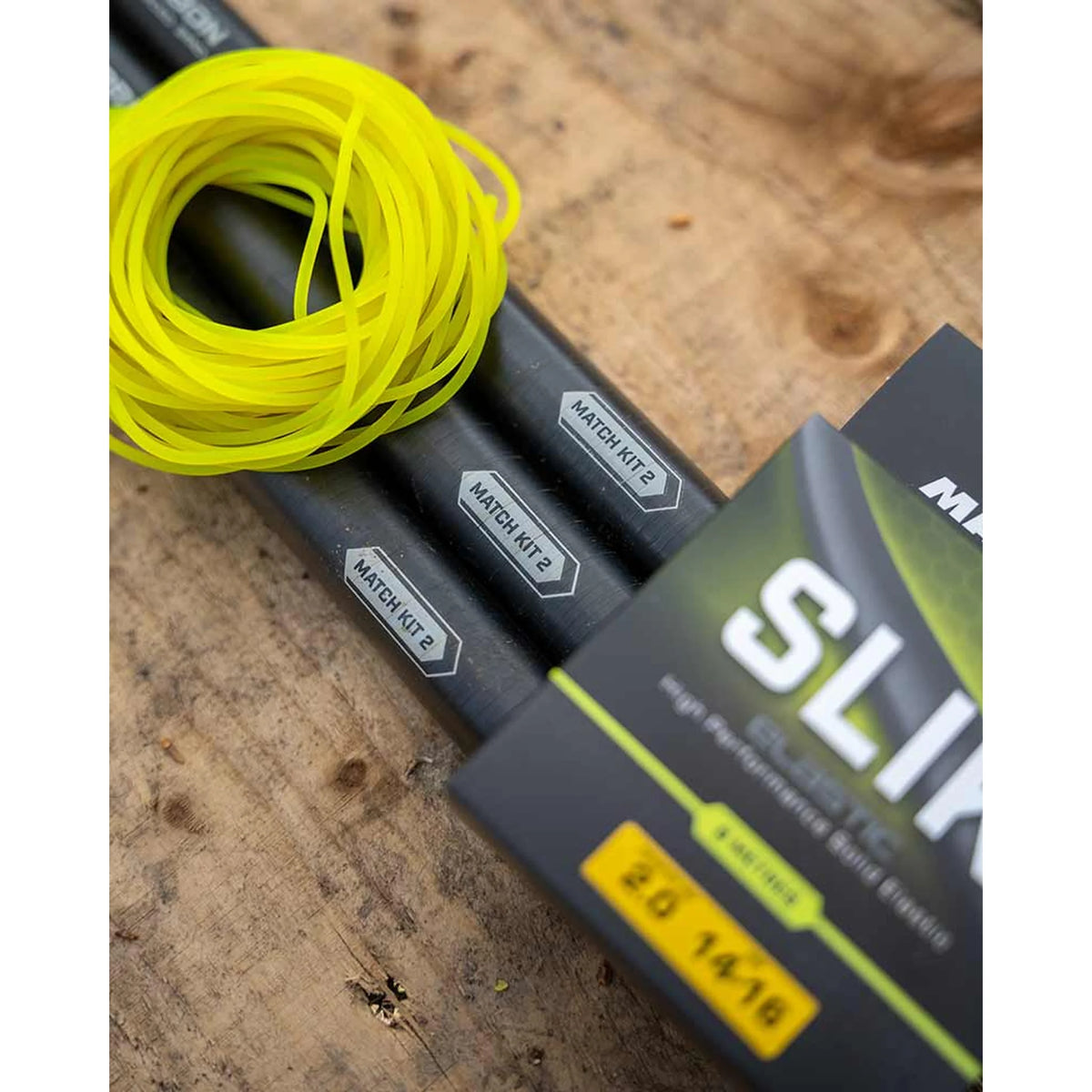 Matrix SLIK Elastic 8 m – geel elastiek 2,0 mm met topkits