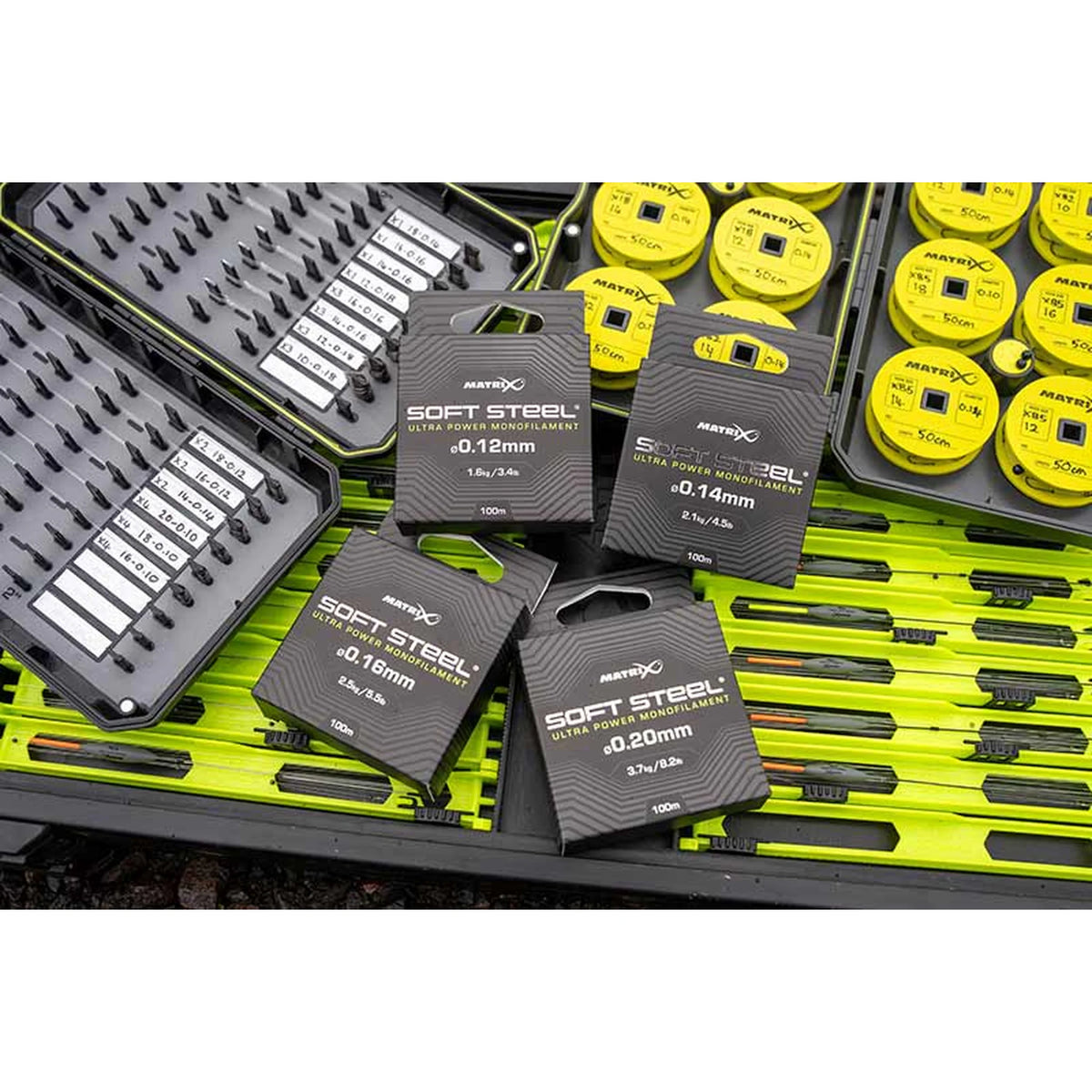 Matrix Soft Steel Ultra Power verpakkingen en spoelen bij hengelmontages