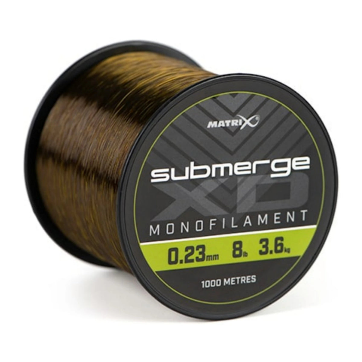 Matrix Submerge XD Bulk Monofilament 1000 m – driekwartaanzicht van de 0.23 mm-spoel