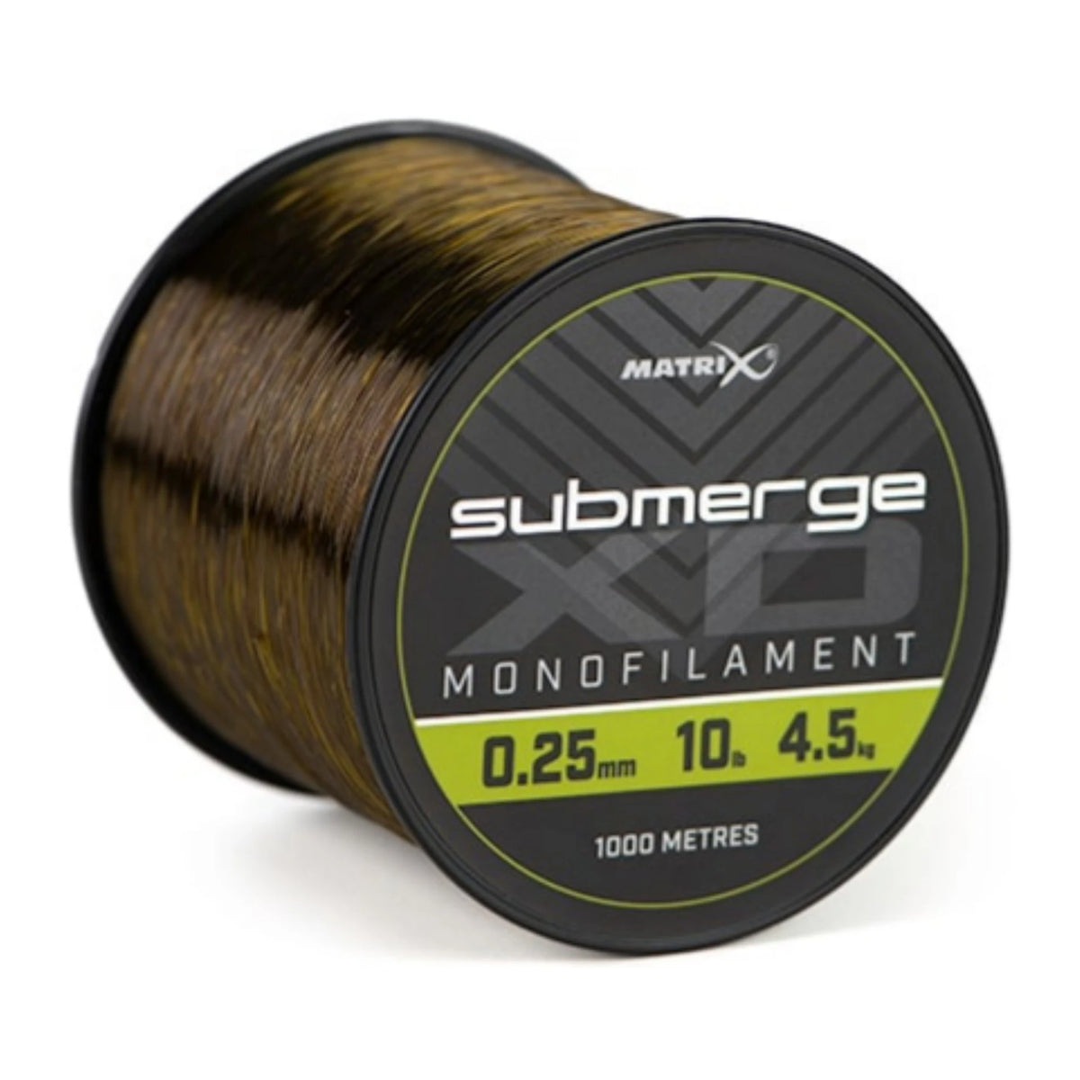 Matrix Submerge XD Bulk Monofilament 1000 m – driekwartaanzicht van de 0.25 mm-spoel
