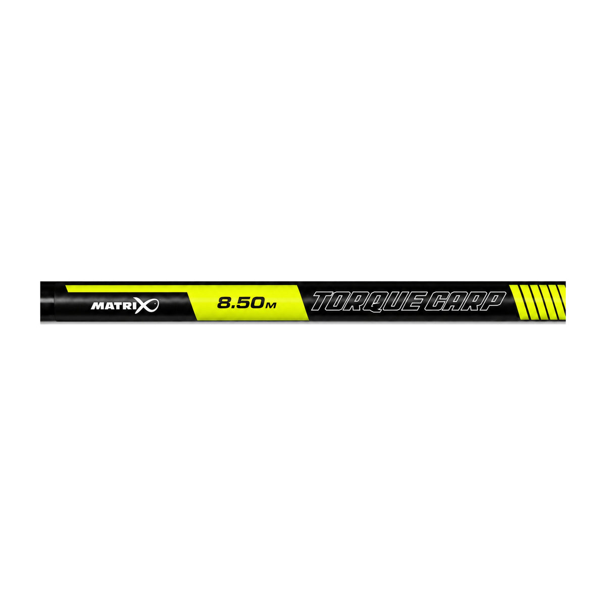 Matrix Torque Carp Power 8,5 m Pole Package – horizontale close-up met Matrix-logo, 8.50m-aanduiding en Torque Carp-opdruk