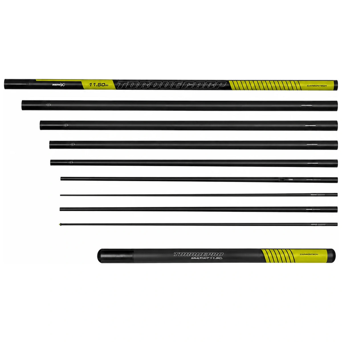 Matrix Torque Carp X Power Pole Package 11,5 m met losse hengeldelen en beschermhoes
