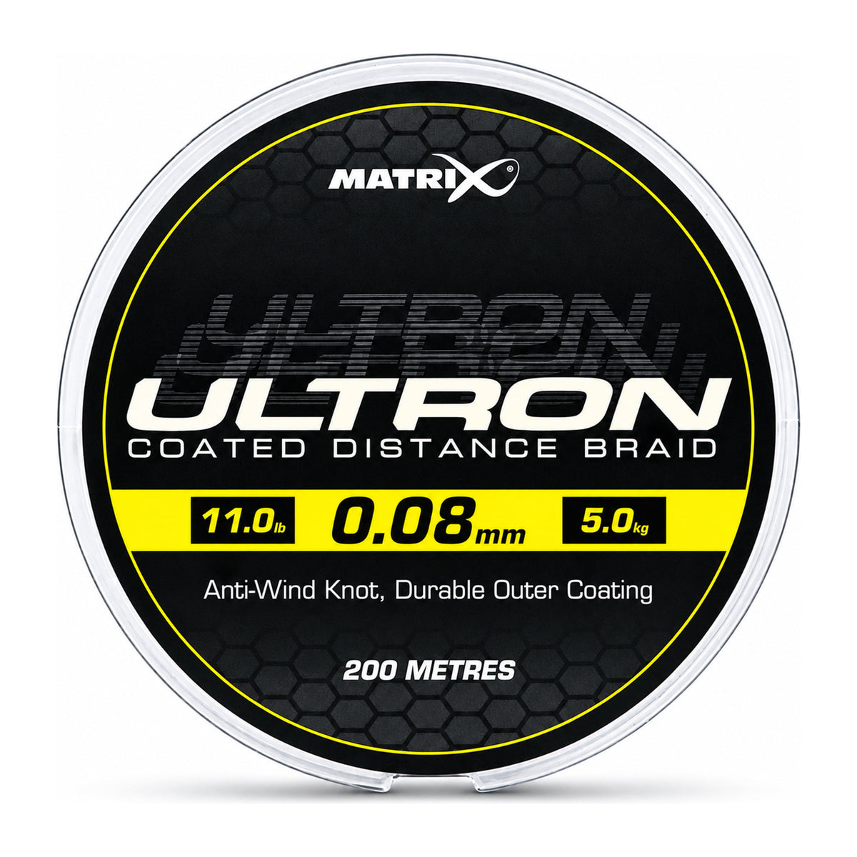 Matrix Ultron Coated Braid 200 m – volledige spoel 0.08 mm, 11.0 lb en 5.0 kg