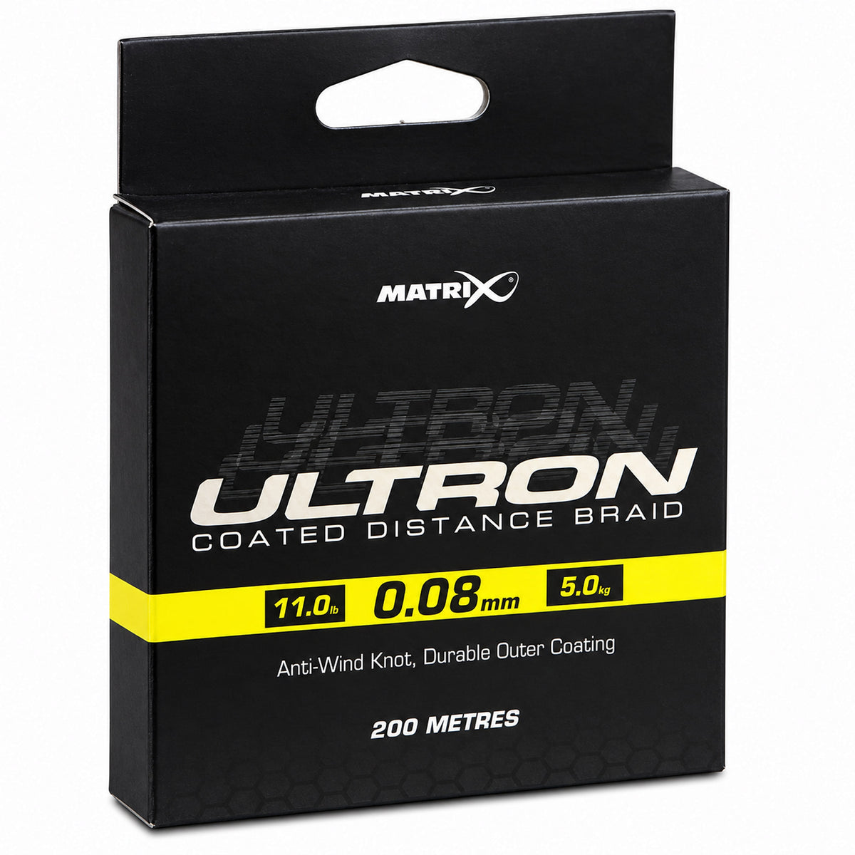 Matrix Ultron Coated Braid 200 m – zwarte verpakking van de 0.08 mm uitvoering