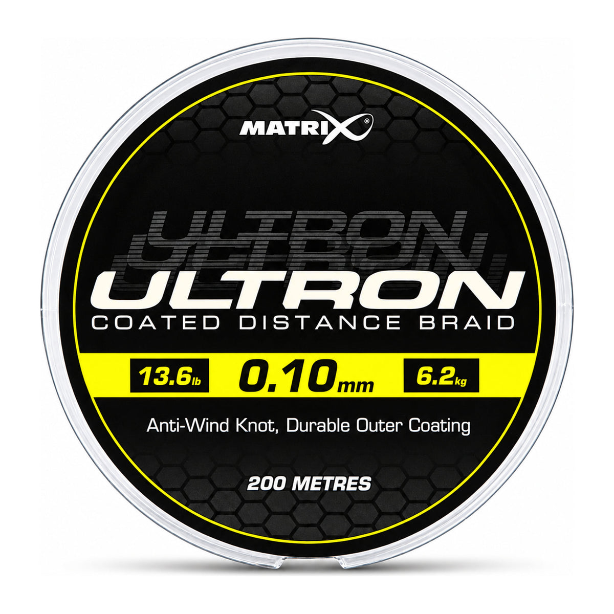 Matrix Ultron Coated Braid 200 m – volledige spoel 0.10 mm, 13.6 lb en 6.2 kg