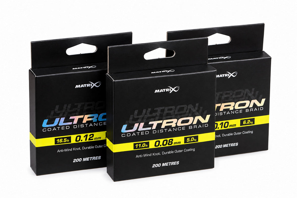 Matrix Ultron Coated Braid – drie verpakkingen met 0.08 mm vooraan
