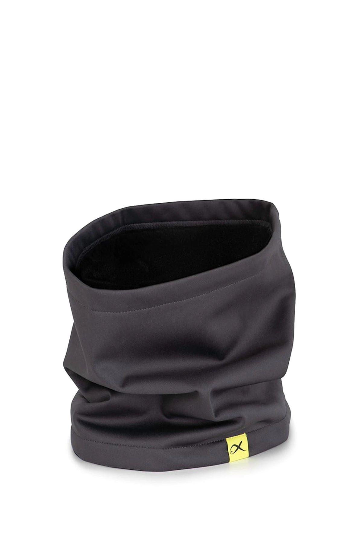Matrix Wind Blocker Neck Warmer met open bovenzijde en geel label
