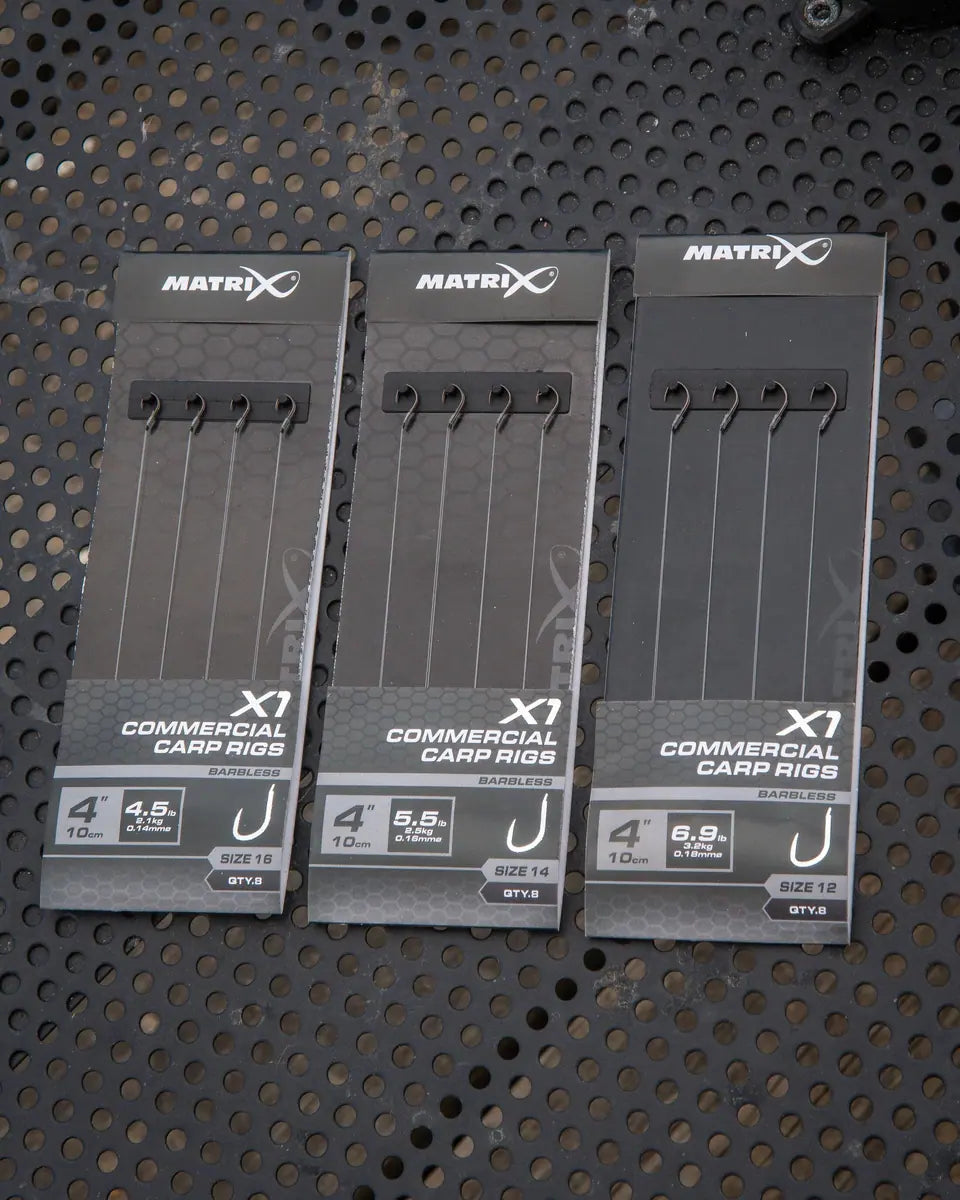 Matrix X1 Commercial Carp 10cm Rigs 10 cm Onderlijnen zonder Weerhaak (8 stuks) GRR095/GRR096/GRR097 – productfoto 2