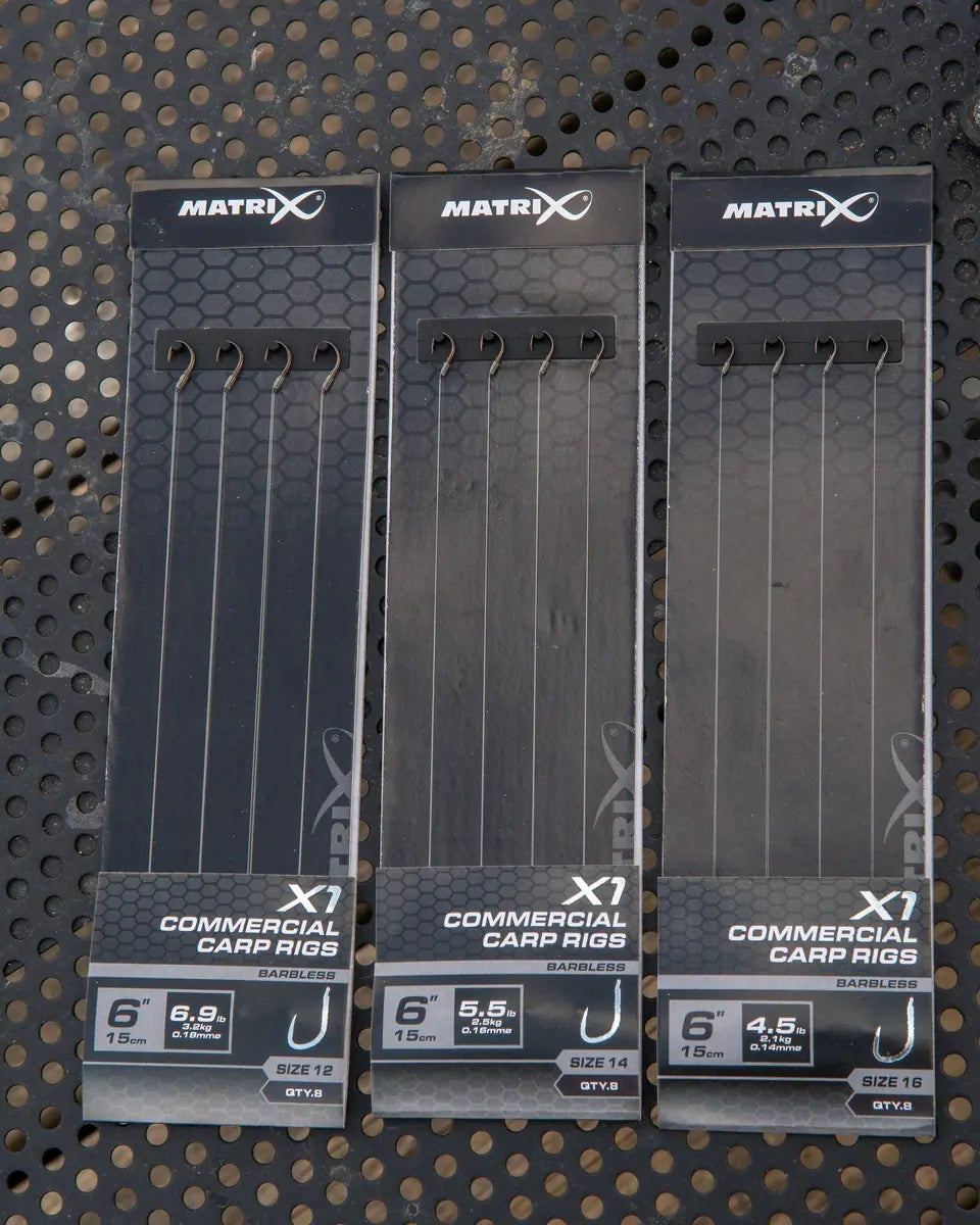 Matrix X1 Commercial Carp 15cm Rigs 15 cm Onderlijnen zonder Weerhaak (8 stuks) GRR098/GRR099/GRR100 – productfoto 2