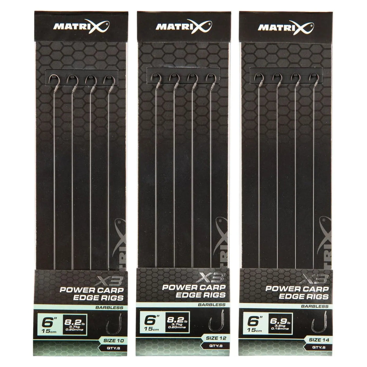 Matrix X3 Power Carp Edge 15cm Rigs 15 cm Onderlijnen zonder Weerhaak (8 stuks) GRR104/GRR105/GRR106 – productfoto 1