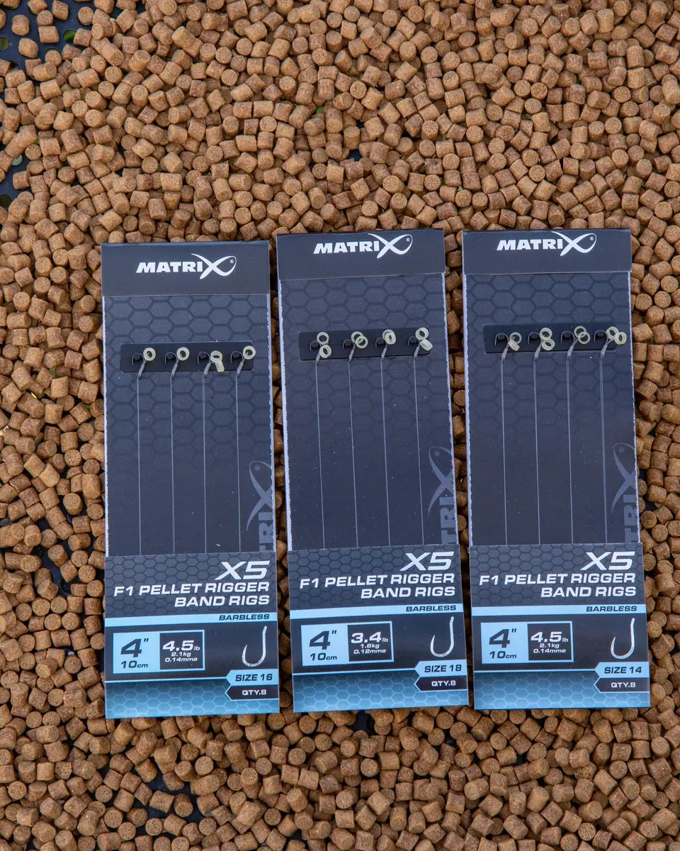 Matrix X5 F1 Pellet Rigger 10cm Band Rigs 10 cm Onderlijnen met Bait Band (8 stuks) GRR107/GRR108/GRR109 – productfoto 7