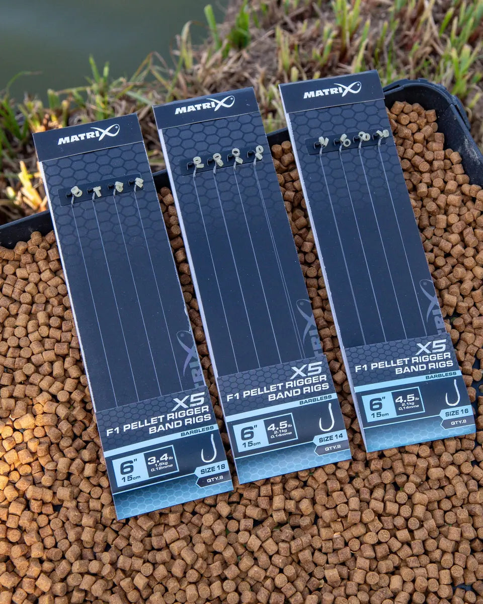 Matrix X5 F1 Pellet Rigger 15cm Band Rigs 15 cm Onderlijnen met Bait Band (8 stuks) GRR110/GRR111/GRR112 – productfoto 6