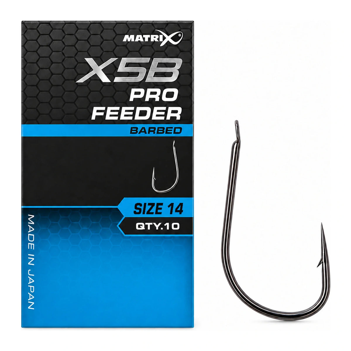 Matrix X5B Pro Feeder Barbed haak met weerhaak, maat 14, verpakking en losse haak