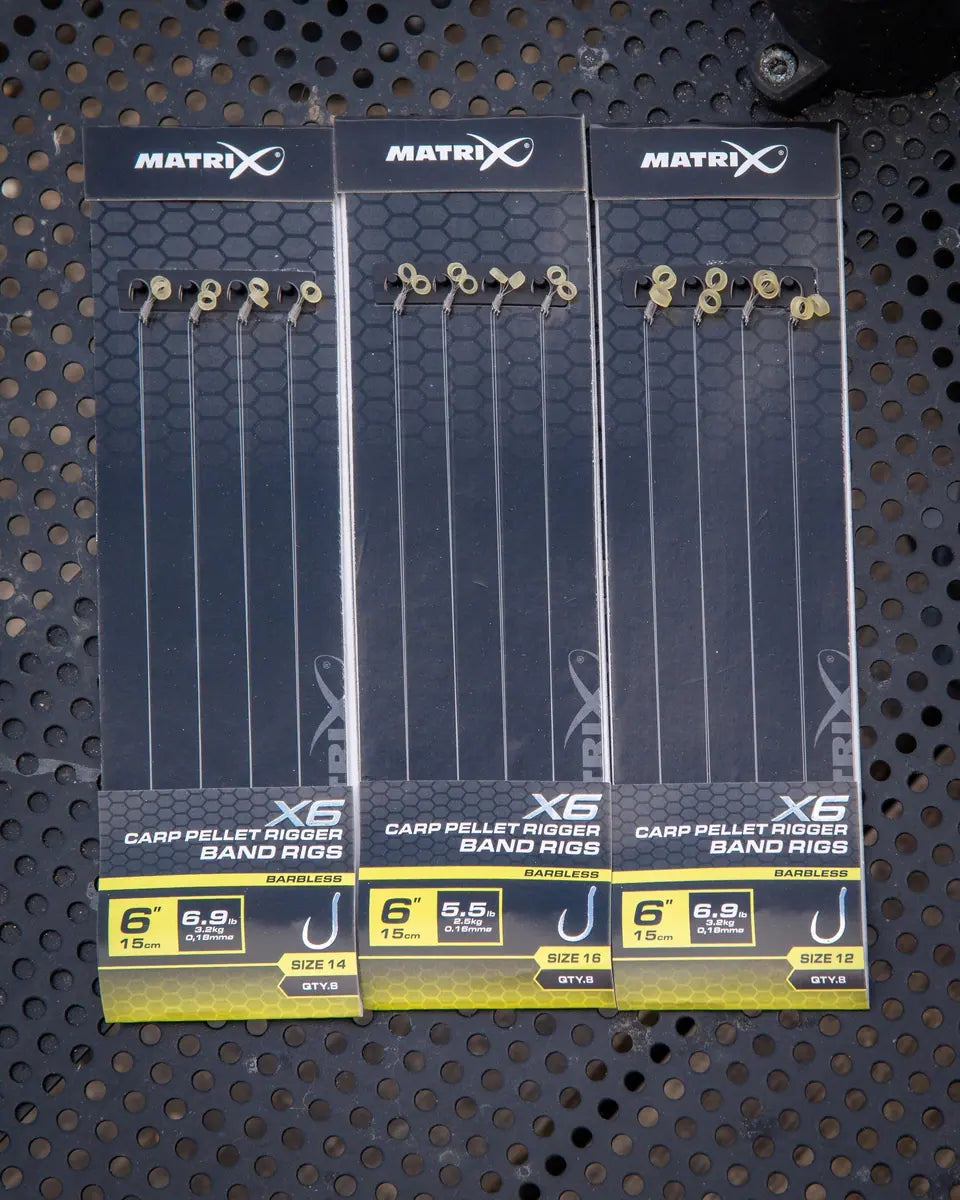 Matrix X6 Carp Pellet Rigger 15cm Band Rigs 15 cm Onderlijnen met Bait Band (8 stuks) GRR116/GRR117/GRR118 – productfoto 5