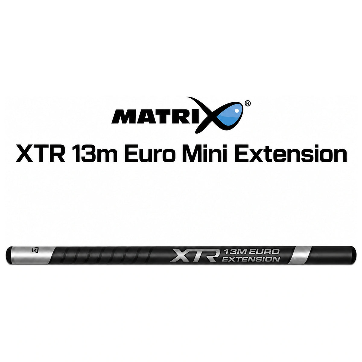 Matrix XTR 13m Euro Mini Extension met horizontaal zwart verlengdeel, zilveren banden en opdruk