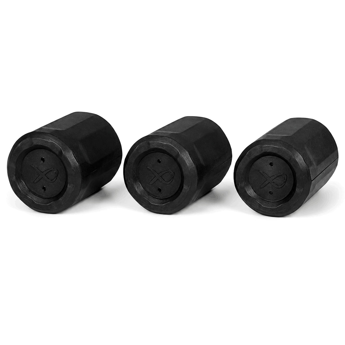 Matrix XTR EVA End Caps met drie losse beschermdoppen naast elkaar en Matrix-logo op de uiteinden