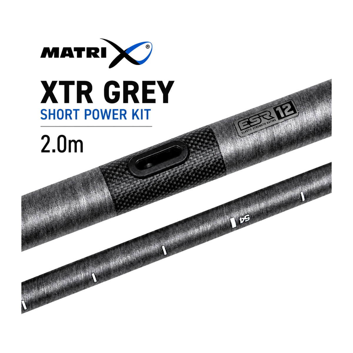 Matrix XTR Grey Short Power Kit 2.0m met grijze topkitdelen, side puller en dieptemarkeringen