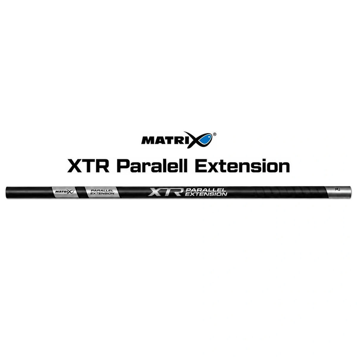 Matrix XTR Parallel Extension met volledig horizontaal zwart verlengdeel en zilverkleurige opdruk