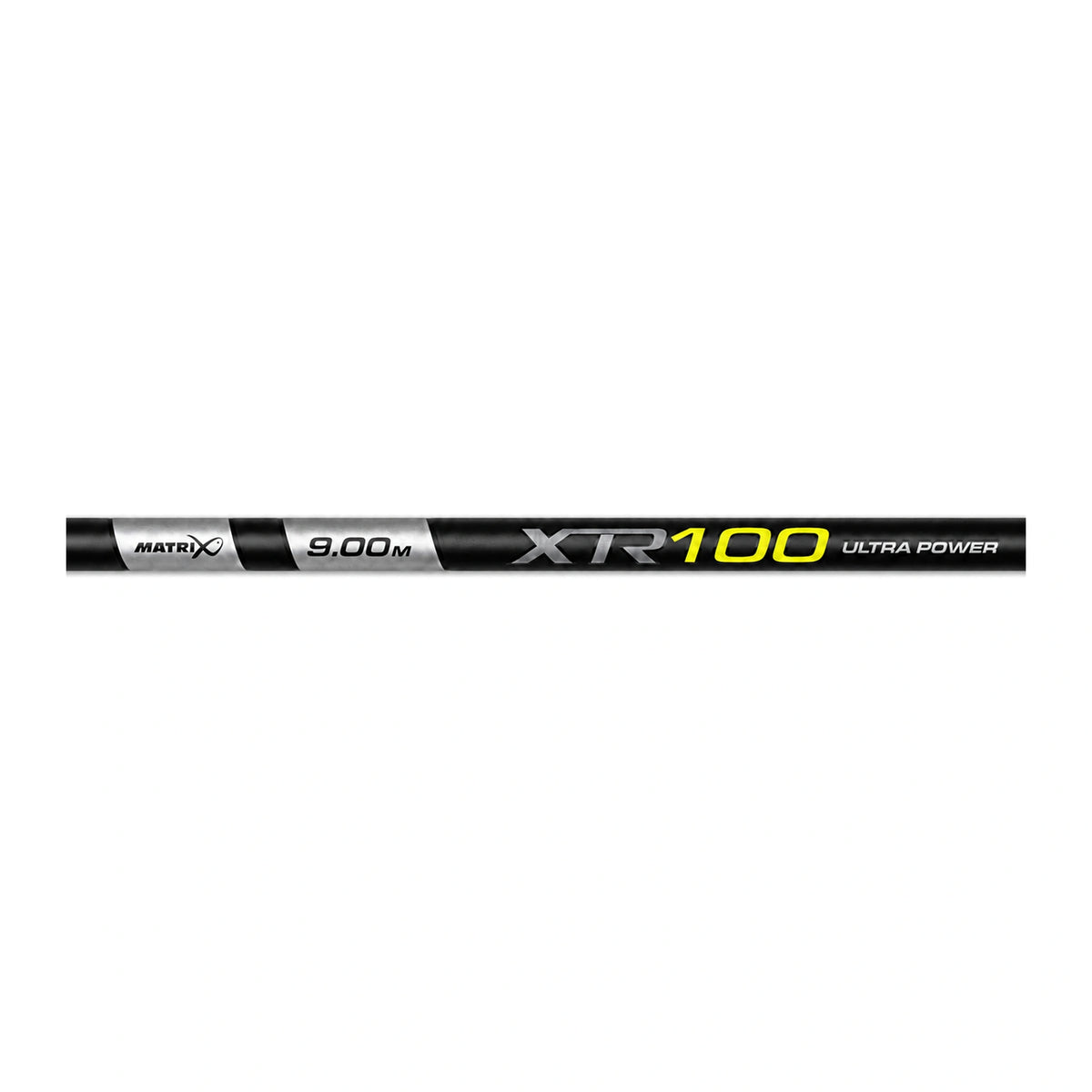 Matrix XTR100 Ultra Power vaste hengel met Matrix-logo, gele XTR100-opdruk en 9.00M-markering