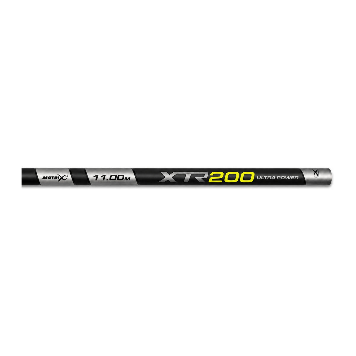 Matrix XTR200 Ultra Power 11,00 m met Matrix-logo en zilvergele modelopdruk op de zwarte blank