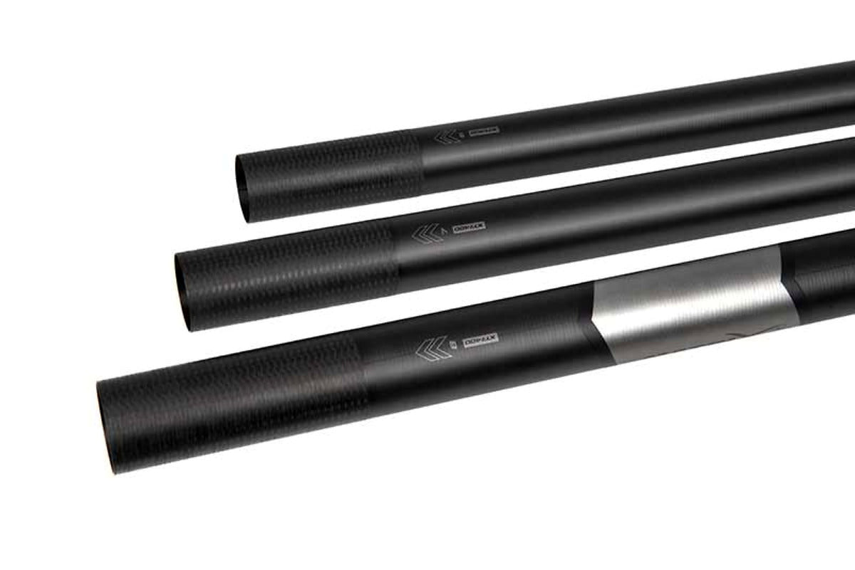 Matrix XTR400 Ultra Power Packages – drie sectie-uiteinden met carbonversterking en uitlijnmarkeringen
