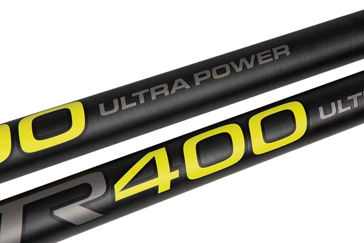 Matrix XTR400 Ultra Power Packages – close-up van de gele 400-markering en Ultra Power-modelopdruk